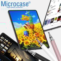 Microcase Universal Telefon Tablet iPad 2in1 Disk Uçlu Stylus Pen Dokunmatik Kalem - AL3463