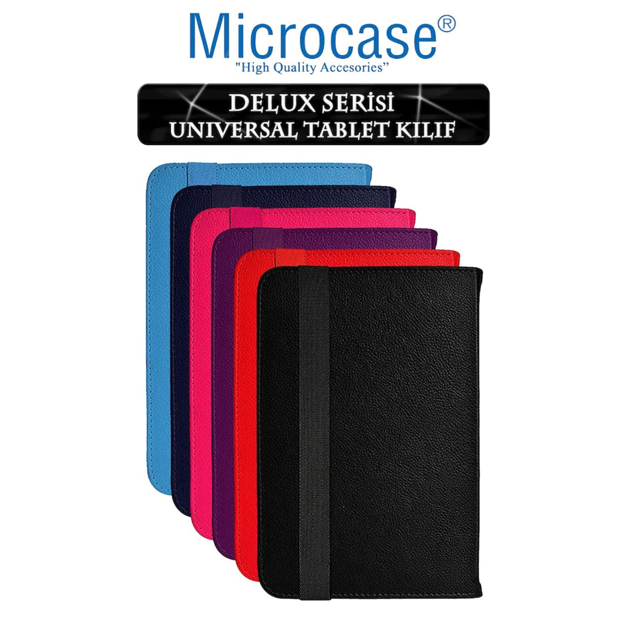 Microcase Reeder M10S Plus Delüx Seri Universal Stand Deri Kılıf Kırmızı