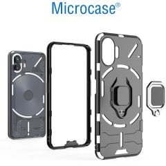 Microcase Nothing Phone 2 Batman Serisi Yüzük Standlı Armor Kılıf - Siyah AL3349