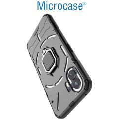 Microcase Nothing Phone 2 Batman Serisi Yüzük Standlı Armor Kılıf - Siyah AL3349
