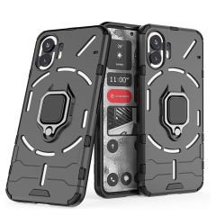 Microcase Nothing Phone 2 Batman Serisi Yüzük Standlı Armor Kılıf - Siyah AL3349
