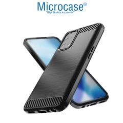 Microcase OnePlus Nord N200 5G Brushed Carbon Fiber Silikon Kılıf - Siyah