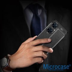 Microcase Huawei Nova 11İ Leather Serisi Deri Efekt Silikon Kılıf - Siyah AL3337