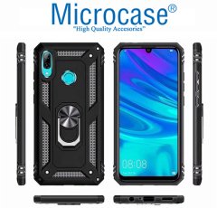 Huawei P Smart 2019 Rome Serisi Yüzük Standlı Kılıf + CAM (SEÇİN)