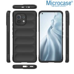 Microcase Xiaomi Mi 11 Miami Serisi Darbeye Dayanıklı Silikon Kılıf - Siyah