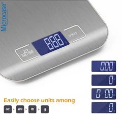Microcase Hassas Ölçümlü Maksimum 5 Kg Kapasiteli Led Ekran Platin Dijital Mutfak Tartısı AL4281