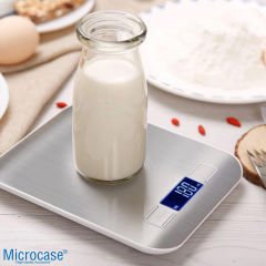 Microcase Hassas Ölçümlü Maksimum 5 Kg Kapasiteli Led Ekran Platin Dijital Mutfak Tartısı AL4281