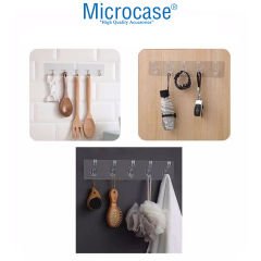 Microcase 5 başlı Yapışkanlı Duvar Askısı Banyo Mutfak Düzenleyici Askılık AL4304
