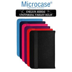 Microcase Huawei Matepad T10 9.7 inch Delüx Seri Universal Stand Deri Kılıf + Nano Esnek Ekran Koruma Filmi Kırmızı