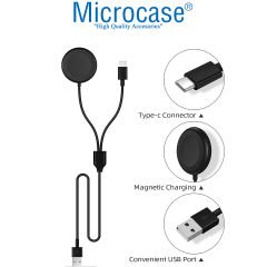 Microcase Samsung Galaxy Watch 2in1 Manyetik Şarj Aygıtı + Type-C USB Kablo AL3429