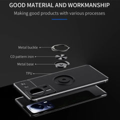 Microcase Xiaomi 13 Lite / Civi2 (Global) Focus Serisi Yüzük Standlı Silikon Kılıf - Siyah AL3363