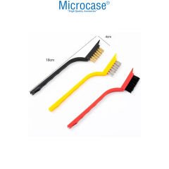 Microcase 3'Lü Tel Fırça Yağ Pas ve Kir Sökücü Çelik Temizleme Tel Fırça Seti AL4257