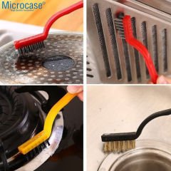 Microcase 3'Lü Tel Fırça Yağ Pas ve Kir Sökücü Çelik Temizleme Tel Fırça Seti AL4257