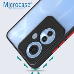 Microcase Oppo Reno 11F/ Oppo  F25 PRO London Serisi Darbeye Dayanıklı Kılıf - Siyah AL3415