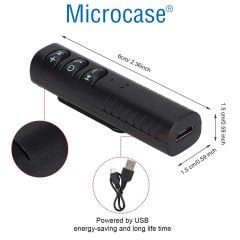 Microcase OKM_1002 Şarjlı Araç Aux Bluetooth Adaptör Müzik Çalar Aux Girişli Araç Kiti - AL4639