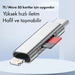 Microcase Çift Girişli Lightning ve Type-C Kart Okuyucu-AL5808