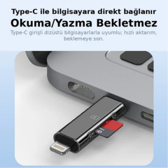 Microcase Çift Girişli Lightning ve Type-C Kart Okuyucu-AL5808
