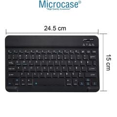 Microcase Samsung S11 11 inch Tablet için Tablet Çanta + Bluetooth Klavye + Mouse + Tablet Standı Siyah- AL4234