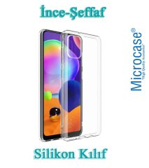 Microcase Samsung Galaxy A31 0.2 mm Ultra İnce Soft Silikon Kılıf - Şeffaf + Tempered Glass Cam Koruma