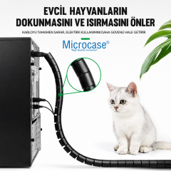 Microcase Spiral Kablo Kanalı Kablo Düzenleyici Toplayıcı 20mm Genişlik 1.5 Metre Uzunluk AL5468