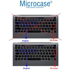 Microcase Macbook Air 13.6 M2 A2681 MLXW3TU/A Silikon Klavye Koruması EU Türkçe Şeffaf - AL3193