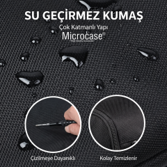 Microcase PS5 Pro ile Uyumlu Su Geçirmez Oyun Konsolu ve Aksesuar Taşıma Sırt Çantası Siyah 42 × 31 × 12,5 cm – AL5699
