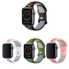 Microcase Amazfit Bip 3 1.69 inch için Delikli Silikon Kordon Kayış - KY13