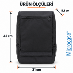 Microcase PS4 ile Uyumlu Su Geçirmez Oyun Konsolu ve Aksesuar Taşıma Sırt Çantası Siyah 42 × 31 × 12,5 cm – AL5699
