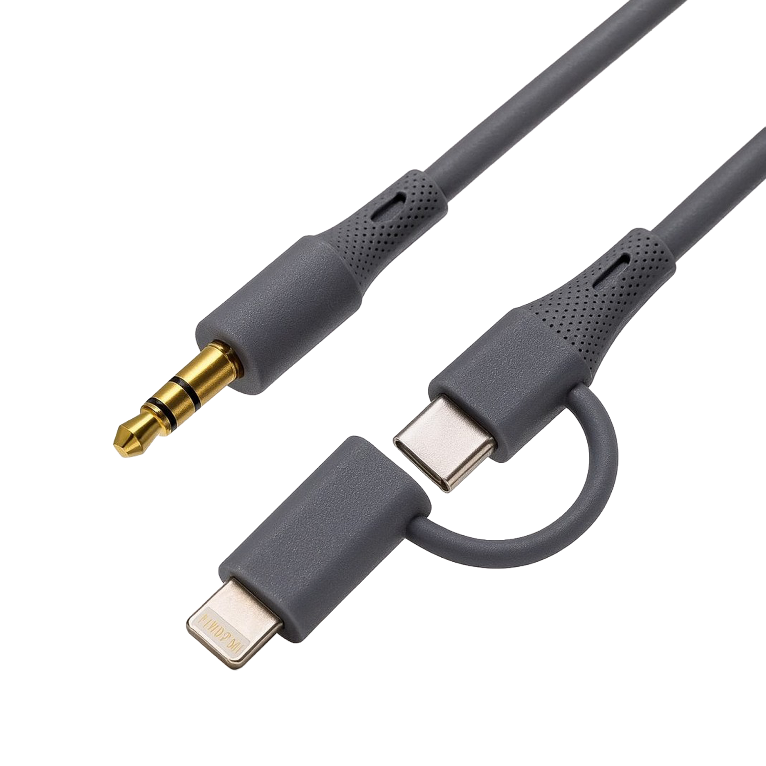 Microcase 2'si 1 Arada Type-C ve Lightning to 3.5mm Aux Ses Kablosu - iPhone Android Uyumlu Oto Ses Aktarım Adaptörü-AL5815