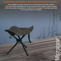 Microcase Çok Amaçlı Katlanabilir Seyahat Kamp Balıkçı Metro Metrobüs Tramvay için Tabure 26cm - AL5335 1 Adet