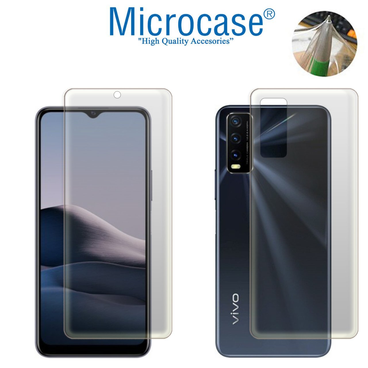 Microcase Vivo Y20S Full Ön Arka Kaplama TPU Soft Koruma Filmi