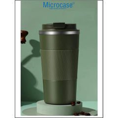 Microcase 304 Paslanmaz Çelik 500 Ml Kaydırmaz Lastikli Termos Bardak Mug - AL5027