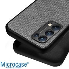 Microcase Oppo Reno 5 (5G) Fabrik Serisi Kumaş ve Deri Desen Kılıf (SEÇENEKLİ)