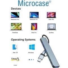 Microcase Type C to USB 3.0 7in1 Port Çoğaltıcı Hub Adaptör - AL4615