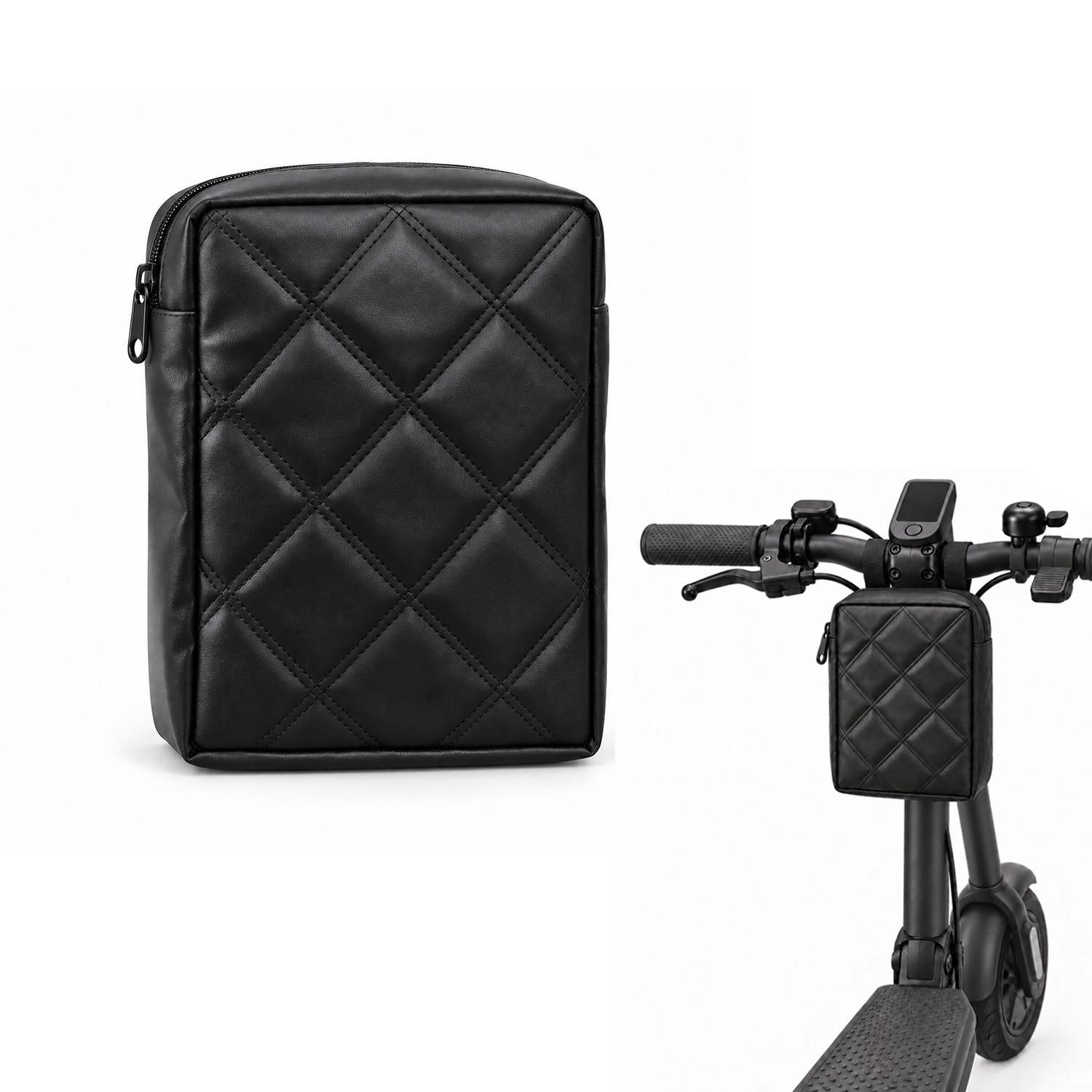 Microcase  Kapitone Kumaş Gidon Bağlantılı Scooter Bisiklet Motosiklet Çantası 23x19 CM AL5690