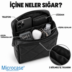 Microcase  Kapitone Kumaş Gidon Bağlantılı Scooter Bisiklet Motosiklet Çantası 23x19 CM AL5690