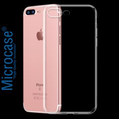 Microcase iPhone 8 Plus İnce Silikon Kılıf + 3D Curved Cam Beyaz
