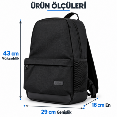 Microcase 3 Bölmeli Günlük Kullanım ve 15,6 inch Kadar Laptop Notebook Sırt Çantası AL5689