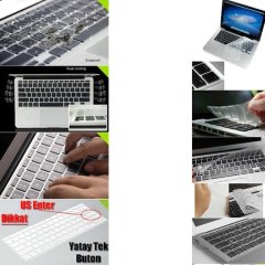 Macbook Air 13 M1 Chip A2337 Silikon Klavye Koruması US Şeffaf