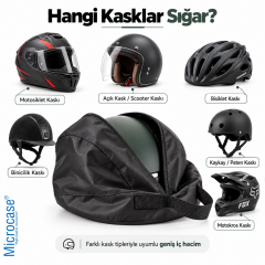 Microcase Kask Taşıma Çantası Fermuarlı Geniş İç Hacimli Motosiklet Bisiklet Scooter Kask Çantası 44 x 28 x 24 CM AL5692