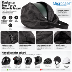 Microcase Kask Taşıma Çantası Fermuarlı Geniş İç Hacimli Motosiklet Bisiklet Scooter Kask Çantası 44 x 28 x 24 CM AL5692