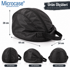 Microcase Kask Taşıma Çantası Fermuarlı Geniş İç Hacimli Motosiklet Bisiklet Scooter Kask Çantası 44 x 28 x 24 CM AL5692