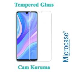 Microcase Huawei P Smart S - Y8P 0.2 mm İnce Soft Silikon Kılıf - Şeffaf + Tempered Glass Cam Koruma