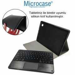 Microcase Samsung Tab A8 X207 X200 10.5 inch Tablet Bluetooth Touchpad Klavye + Bluetooth Mouse + Standlı Kılıf - BKK7