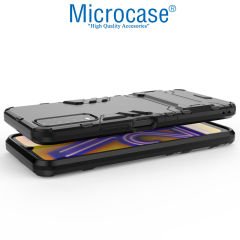 Microcase Vivo Y20 Alfa Armor Standlı Perfect Koruma Kılıf - Siyah
