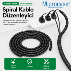 Microcase Spiral Kablo Kanalı Kablo Düzenleyici Toplayıcı 20mm Genişlik 3 Metre Uzunluk AL5468