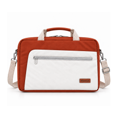 Microcase 9-14 İnç Laptop Tablet MacBook Taşıma Çantası Darbe Korumalı Omuz Askılı Çok Bölmeli Krem Kiremit AL5694