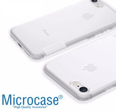 Microcase iPhone 8 İnce Soft Silikon Kılıf + 3D Curved Cam Beyaz
