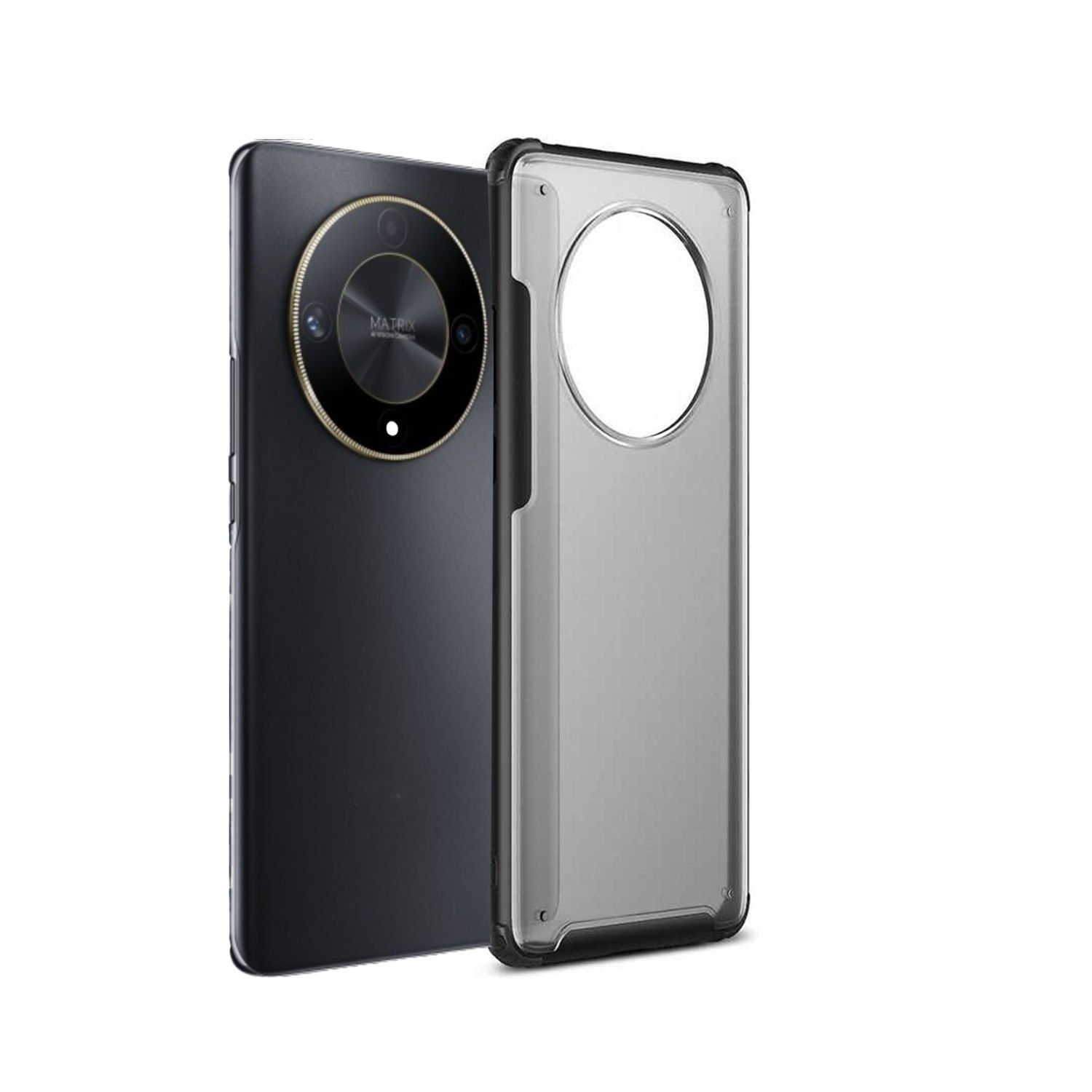 Microcas  Honor X9B 5G / Honor Magic 6 LITE /X50   Luna Serisi Köşe Korumalı Sert Rubber Kılıf - AL3422 Siyah