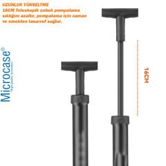 Microcase Çok Amaçlı Manuel 4 Başlıklı Top Tekerlek Şişme Yatak El Pompası AL4522